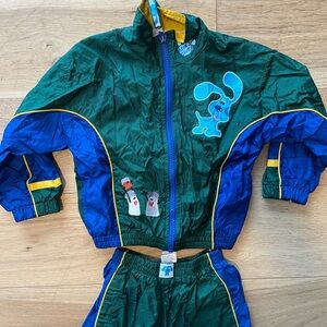 GRAIL RARE 1999 Blue's Clues Vintage Jacket & Pants Set 3T Embroidered